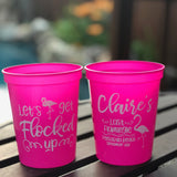 Let's Get Flocked Up Bachelorette Cups Beach Bachelorette Flamingo Theme Flamingo Party Favor Tropical Party Bridesmaid Gift Pool Party Cups