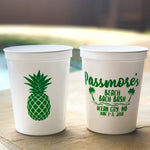 Beach Bachelorette Party Cups Pineapple Cups Personalized Cups Beach Bach Party Bachelorette Favors Stadium Plastic Cup Custom Party Cups