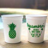 Beach Bachelorette Party Cups Pineapple Cups Personalized Cups Beach Bach Party Bachelorette Favors Stadium Plastic Cup Custom Party Cups