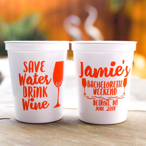 Wine Bachelorette Party Wine Bridal Shower Winery Party Cups Drink Wine Napa Bachelorette Favors Wine Weekend Wine Theme Custom Plastic Cups