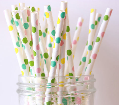 Confetti Polka Dot Paper Straw