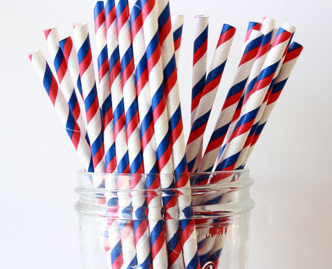 Patriotic Stripe Paper Straw