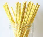 Yellow Chevron Paper Straw