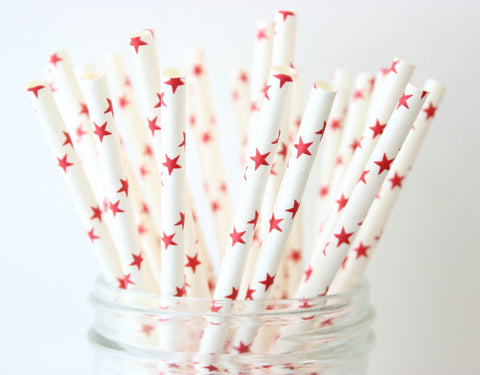 Red Star Paper Straw