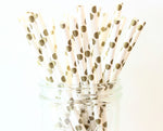 Gold Polka Dot Paper Straw