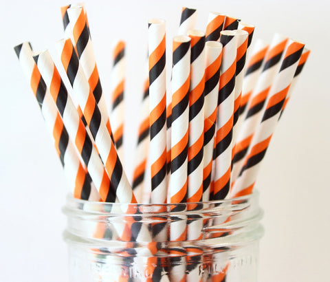 Halloween Stripe Paper Straw