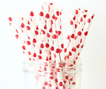 Red Heart Paper Straw