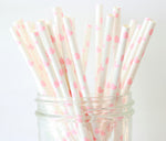 Blush Pink Heart Paper Straw