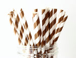 Brown Stripe Paper Straw