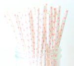 Blush Pink Polka Dot Paper Straw