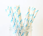 Blue Pennant Paper Straw