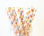 Pastel Floral Paper Straw