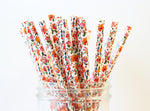 Bright Floral Paper Straw