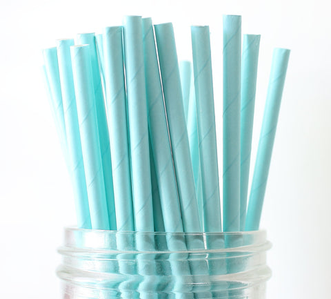 Blue Solid Paper Straw