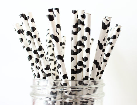 Cow Print Paper Straw