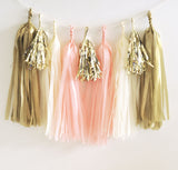 Pink & Gold Tissue Tassel Garland