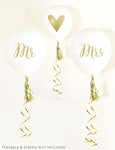 Mr & Mrs White & Gold Ballons