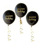 Black & Gold Happy Birthday Balloons