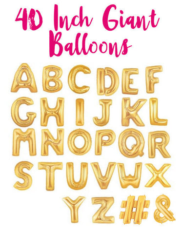 Giant 40 Inch Gold Letter Balloons