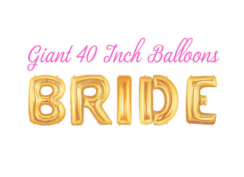 Bride 40 Inch Gold Balloons