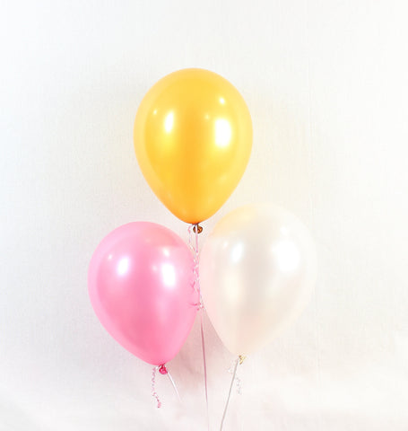 Pink Gold White Baby Shower 11 Inch Balloons