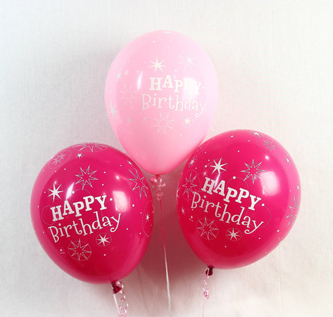 Pink Happy Birthday Balloons